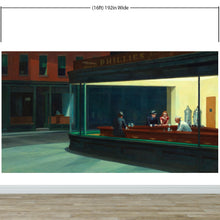 Cargar imagen en el visor de la galería, Nighthawks Painting Wallpaper. Painting by Edward Hopper. #6654
