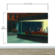 Cargar imagen en el visor de la galería, Nighthawks Painting Wallpaper. Painting by Edward Hopper. #6654
