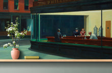 Cargar imagen en el visor de la galería, Nighthawks Painting Wallpaper. Painting by Edward Hopper. #6654
