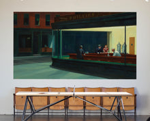 Cargar imagen en el visor de la galería, Nighthawks Painting Wallpaper. Painting by Edward Hopper. #6654
