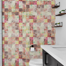 Load image into Gallery viewer, Vintage Grunge Tile Pattern Wallpaper. Aesthetic Wall Decor. #6668
