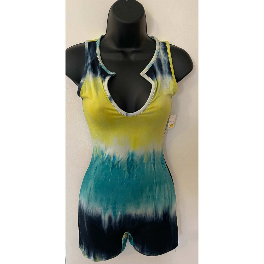 Dodo Romper One Piece Sea Blue And Yellow