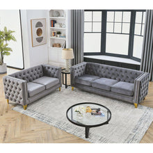 Cargar imagen en el visor de la galería, 3-seater + 2-seater Combination sofa.GREY VELVET
