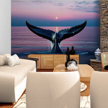 Load image into Gallery viewer, Whale Tail Wall Mural. Ocean Wallpaper. #6688
