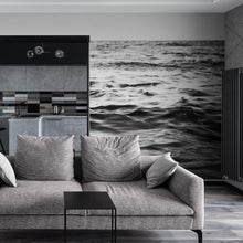 Carregar imagem no visualizador da galeria, Black and White Ocean Wave Wallpaper. Peel and Stick Wall Mural. #6691
