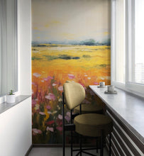 Cargar imagen en el visor de la galería, Colorful Yellow Flower Field Painting Wallpaper Mural. #6692

