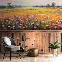 Load image into Gallery viewer, Colorful Yellow Flower Field Painting Wallpaper Mural. #6692
