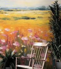 Cargar imagen en el visor de la galería, Colorful Yellow Flower Field Painting Wallpaper Mural. #6692
