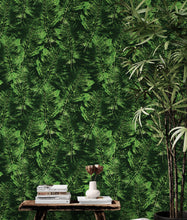 Load image into Gallery viewer, Green Leaves Pattern Wallpaper Mural. Botanical Wall Mural. #6744
