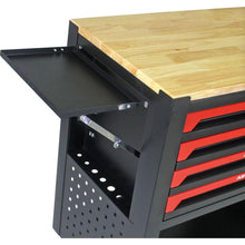 Load image into Gallery viewer, 4 DRAWERS MULTIFUNCTIONAL TOOL CART WITH TOOL SET AND WOODEN TOP
