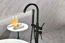 Cargar imagen en el visor de la galería, Mount Bathtub Faucet Freestanding Tub Filler Matte Black Standing High Flow Shower Faucets with Handheld Shower Mixer Taps Swivel Spout
