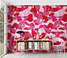 Carregar imagem no visualizador da galeria, Bape Camo Wallpaper Mural. Pink Camo Streetwear Hype Beast Aesthetics. #6835
