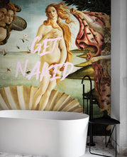 Carregar imagem no visualizador da galeria, The Birth of Venus “Get Naked” Quote Wallpaper Mural #6868
