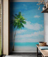 Load image into Gallery viewer, Tropical Palm Tree Wall Mural – Beach Shore Painting. #6911
