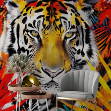 Carregar imagem no visualizador da galeria, Glamour Chic Colorful Jungle Tiger Wall Mural. #6926
