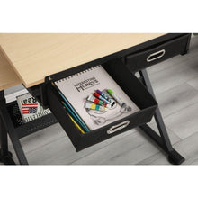 Cargar imagen en el visor de la galería, adjustable drawing drafting table desk with 2 drawers for home office and school with stool(wood)

