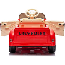 Load image into Gallery viewer, 12V Kids Ride On truck car w/parents control, Licensed Chevrolet 3100 pickup,electric car for kid,Vintage modeling,3 speeds,LED Lights,Bluetooth,USB,High-power up to 3.11 MPH,age 3+
