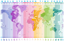 Load image into Gallery viewer, World Time Zone Wallpaper. Office Wall Mural. #6948
