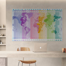 Load image into Gallery viewer, World Time Zone Wallpaper. Office Wall Mural. #6948

