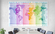 Load image into Gallery viewer, World Time Zone Wallpaper. Office Wall Mural. #6948
