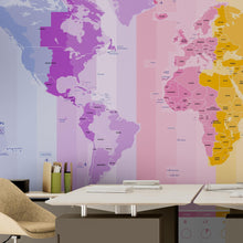 Load image into Gallery viewer, World Time Zone Wallpaper. Office Wall Mural. #6948

