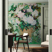 Load image into Gallery viewer, Vincent Van Gogh White Flowers in Vase Wall Mural. #6960
