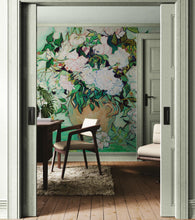 Load image into Gallery viewer, Vincent Van Gogh White Flowers in Vase Wall Mural. #6960
