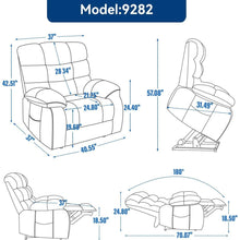 Load image into Gallery viewer, Lift Recliner Chair Heat Massage Dual Motor Infinite Position Up to 350 LBS Large Electric Power Lift Recliners with Power-Remote, Medium-firm and Heavy duty, Blue
