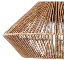 Cargar imagen en el visor de la galería, Hampton Bay Savannah 1-light Matte Black Shaded Pendant Light with Paper Twine Shade
