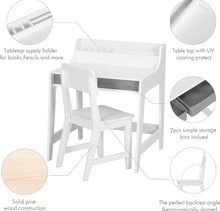 Load image into Gallery viewer, UTEX Kids Desk and Chair Set, Study Desk for Kids with Storage Bins, Wooden Children Study Table, Student Writing Desk for Bedroom &amp; Study Room
