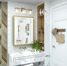 Load image into Gallery viewer, TokeShimi 20x26 Recessed Medicine Cabinet Bathroom Vanity Mirror Gold Metal Framed Surface Wall Mounted with Aluminum Alloy Beveled Edges Design 1 Doo
