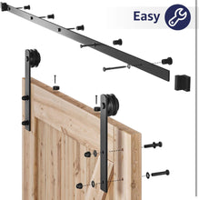 Load image into Gallery viewer, SMARTSTANDARD 8ft Barn Door Hardware kit, Barn Door Track, Sliding Door Hardware kit, Smoothly and Quietly - Heavy Duty Sturdy -Easy to Install, Fit 4
