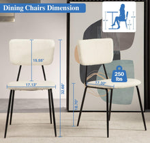 Carregar imagem no visualizador da galeria, Bacyion Dining Room Chairs Set of 2 - Modern Boucle Fabric Kitchen Chairs, Dining Chairs with Metal Legs for Dining Room, Kitchen, Living Room
