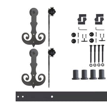 Load image into Gallery viewer, Non-Bypass Sliding Barn Door Hardware Kit - Mustache Design Roller
