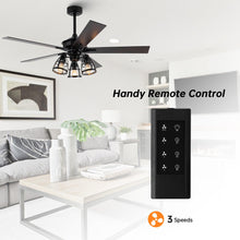 Carregar imagem no visualizador da galeria, 52&quot; Kashmir Traditional Downrod Mount Reversible Ceiling Fan with Lighting and Remote Control
