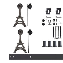 Load image into Gallery viewer, Non-Bypass Sliding Barn Door Hardware Kit - Eiffel Design Roller
