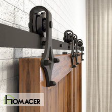 Load image into Gallery viewer, Non-Bypass Sliding Barn Door Hardware Kit - Diamond Design Roller
