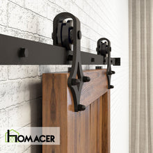 Load image into Gallery viewer, Non-Bypass Sliding Barn Door Hardware Kit - Diamond Design Roller
