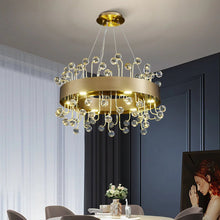 Carregar imagem no visualizador da galeria, MIRODEMI® Gold Round Colorful Crystal Chandelier for Living room, Kitchen
