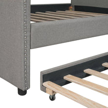 Load image into Gallery viewer, Full size Upholstered Daybed with Twin Size Trundle, Wood Slat Support, Gray(OLD SKU :LP000118AAE)
