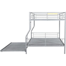 Load image into Gallery viewer, Full XL Over Queen Metal Bunk Bed with Trundle, Silver
