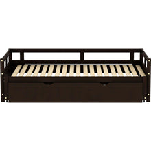 Carregar imagem no visualizador da galeria, Extending Daybed with Trundle, Wooden Daybed with Trundle, Espresso
