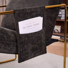 Carregar imagem no visualizador da galeria, 2 Sets 1 Case, Upholstered Hanging Armchair with Arm PocketsMetal frame, gold-plated craftsmanship, crushed foam cushions and skin-friendly woven fabric for living room and bedroom. Dark Gray
