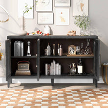 Load image into Gallery viewer, Wood Storage Cabinet with Three tempered glass doors and Adjustable Shelf,Suitable for living room, study and entrance

