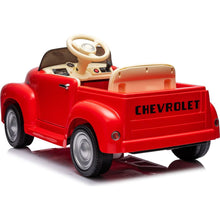 Load image into Gallery viewer, 12V Kids Ride On truck car w/parents control, Licensed Chevrolet 3100 pickup,electric car for kid,Vintage modeling,3 speeds,LED Lights,Bluetooth,USB,High-power up to 3.11 MPH,age 3+
