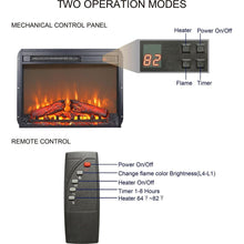 Carregar imagem no visualizador da galeria, 26 inch electric fireplace insert, ultra thin heater with log set &amp; realistic flame, remote control with timer, overheating protection
