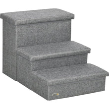 Carregar imagem no visualizador da galeria, 3-Steps Pet Stairs with Storage, Dog Steps for Couch, Bed, Pet Steps for Injured Pet, Older Pets, Small Cats, gray
