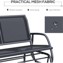Load image into Gallery viewer, 2-Person Outdoor Glider Bench, Patio Double Swing Rocking Chair Loveseat w/ Powder Coated Steel Frame for Backyard Garden Porch, Black
