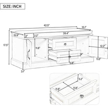 Load image into Gallery viewer, Storage Bench with 2 Drawers and 2 Cabinets, Shoe Bench with Removable Cushion for Living Room, Entryway (Antique Navy)
