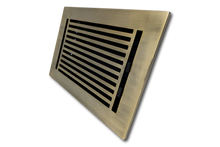 Load image into Gallery viewer, Cast Aluminum Linear Bar Vent Covers - Antique Brass
